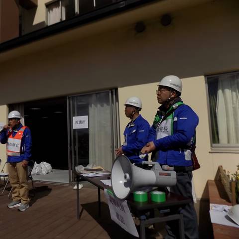 明治地区防災訓練(自主防災・防犯会)の写真
