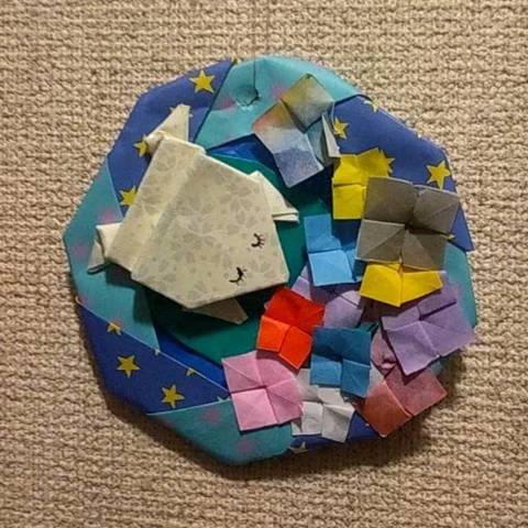 カエル折り紙体験講座の写真